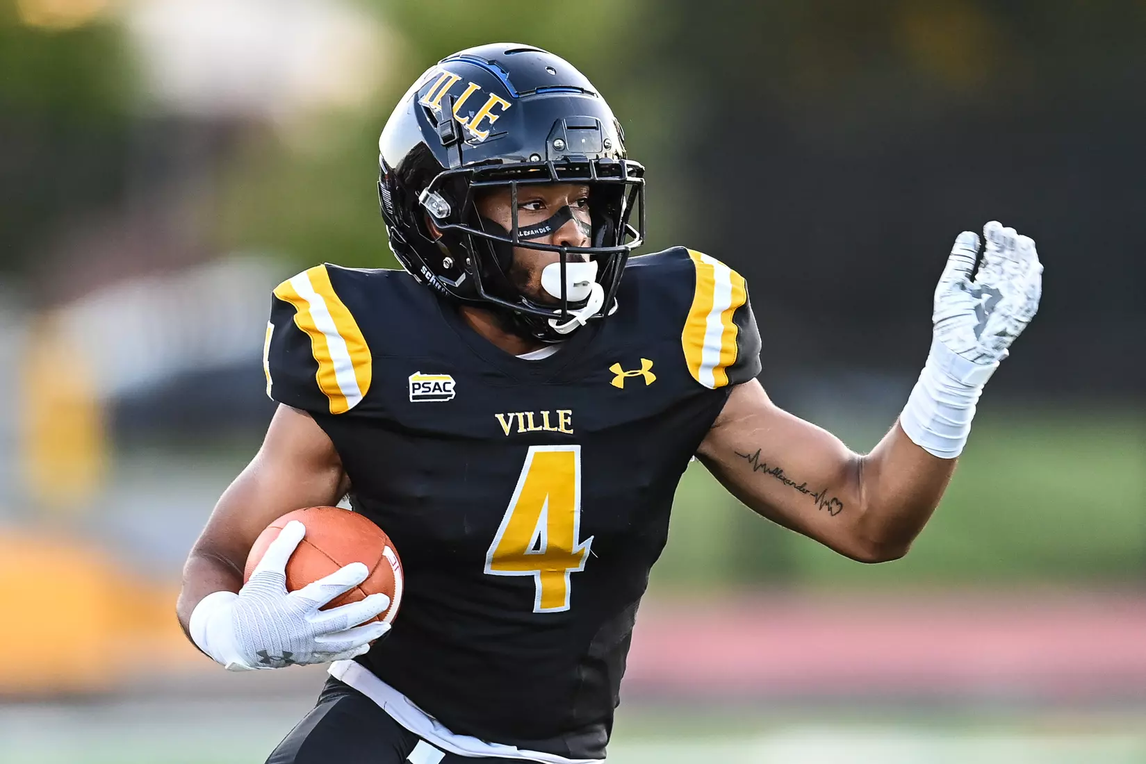 Millersville vs. American International football game at Chryst Field at Biemesderfer Stadium in Millersville, PA on Thursday, September 2, 2021. Mark Palczewski/Millersville Athletics Photo.