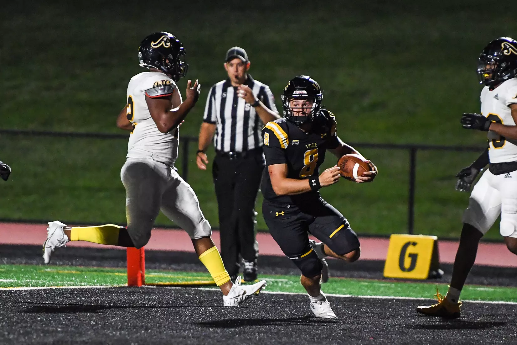Millersville vs. American International football game at Chryst Field at Biemesderfer Stadium in Millersville, PA on Thursday, September 2, 2021. Mark Palczewski/Millersville Athletics Photo.