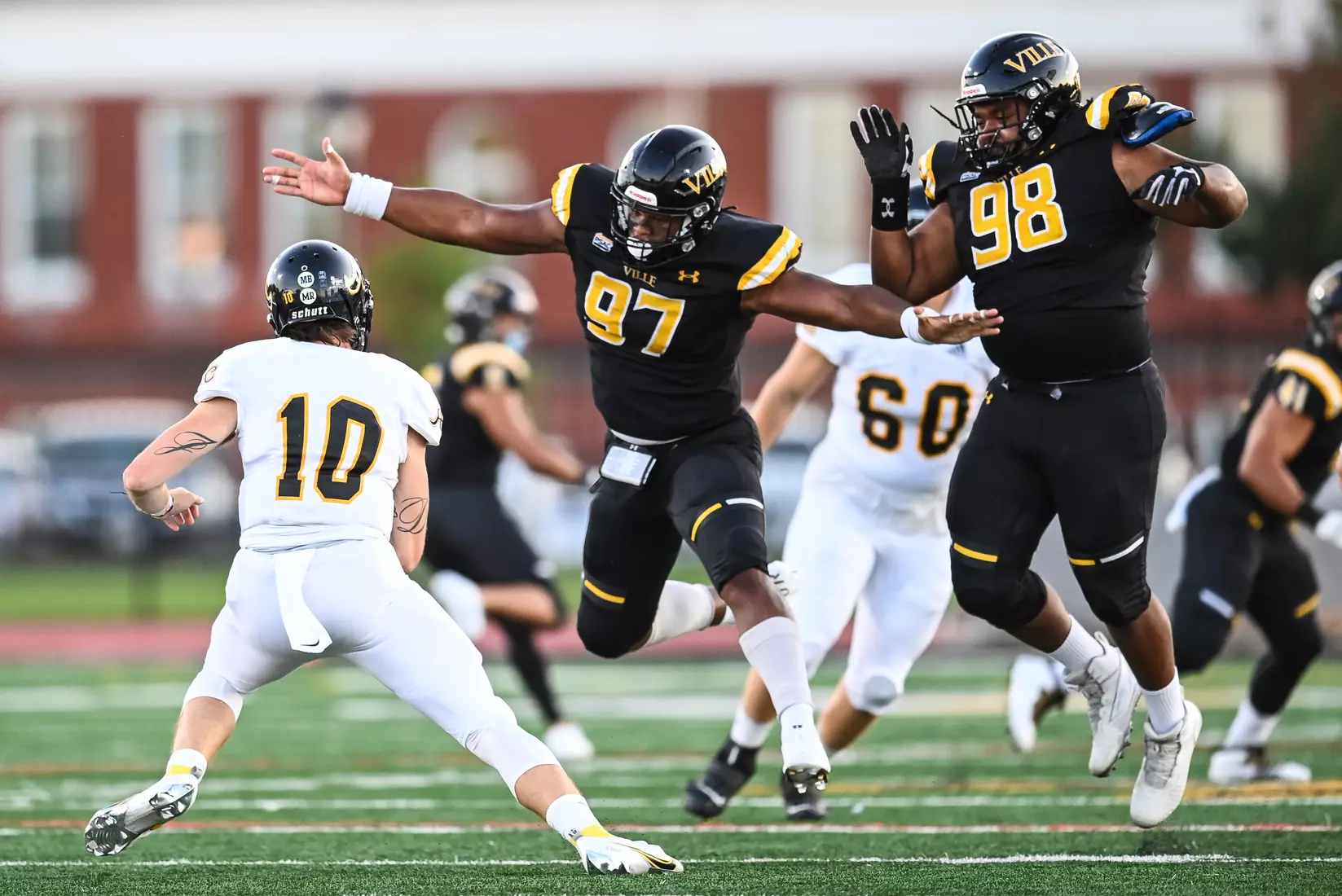 Millersville vs. American International football game at Chryst Field at Biemesderfer Stadium in Millersville, PA on Thursday, September 2, 2021. Mark Palczewski/Millersville Athletics Photo.