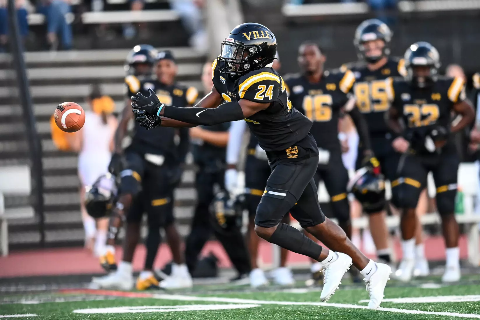 Millersville vs. American International football game at Chryst Field at Biemesderfer Stadium in Millersville, PA on Thursday, September 2, 2021. Mark Palczewski/Millersville Athletics Photo.