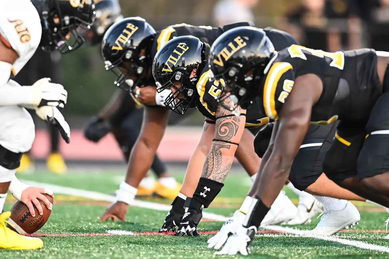 Millersville vs. American International football game at Chryst Field at Biemesderfer Stadium in Millersville, PA on Thursday, September 2, 2021. Mark Palczewski/Millersville Athletics Photo.