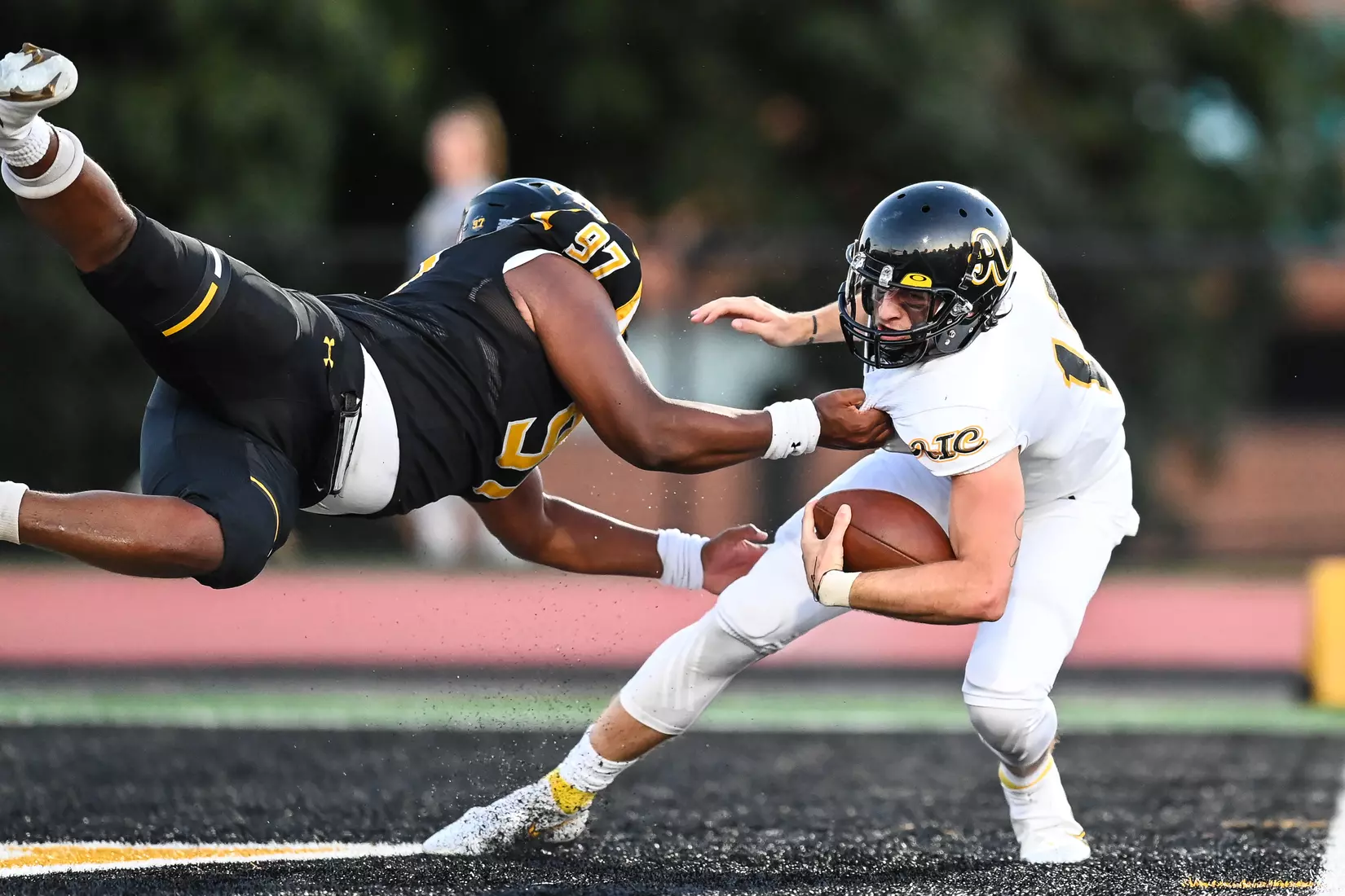 Millersville vs. American International football game at Chryst Field at Biemesderfer Stadium in Millersville, PA on Thursday, September 2, 2021. Mark Palczewski/Millersville Athletics Photo.