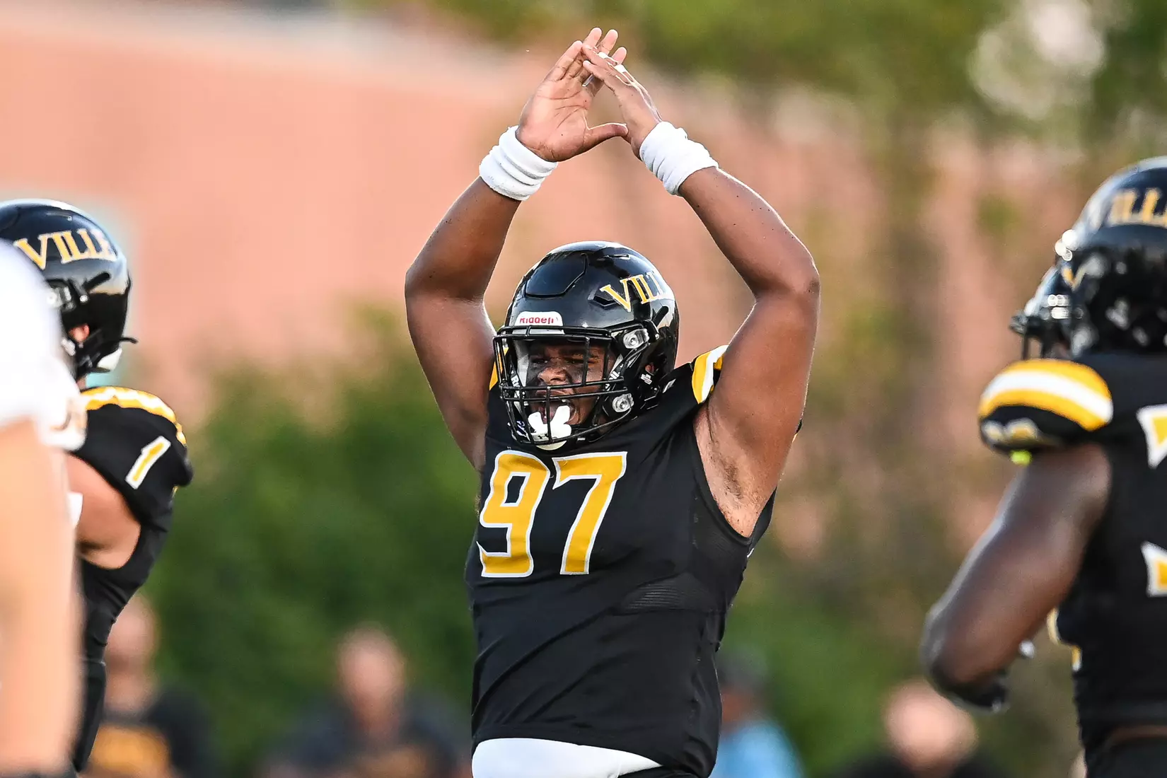 Millersville vs. American International football game at Chryst Field at Biemesderfer Stadium in Millersville, PA on Thursday, September 2, 2021. Mark Palczewski/Millersville Athletics Photo.