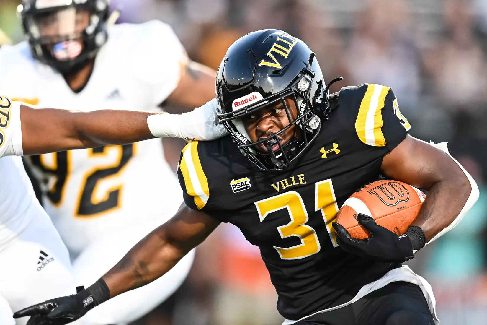 Millersville vs. American International football game at Chryst Field at Biemesderfer Stadium in Millersville, PA on Thursday, September 2, 2021. Mark Palczewski/Millersville Athletics Photo.