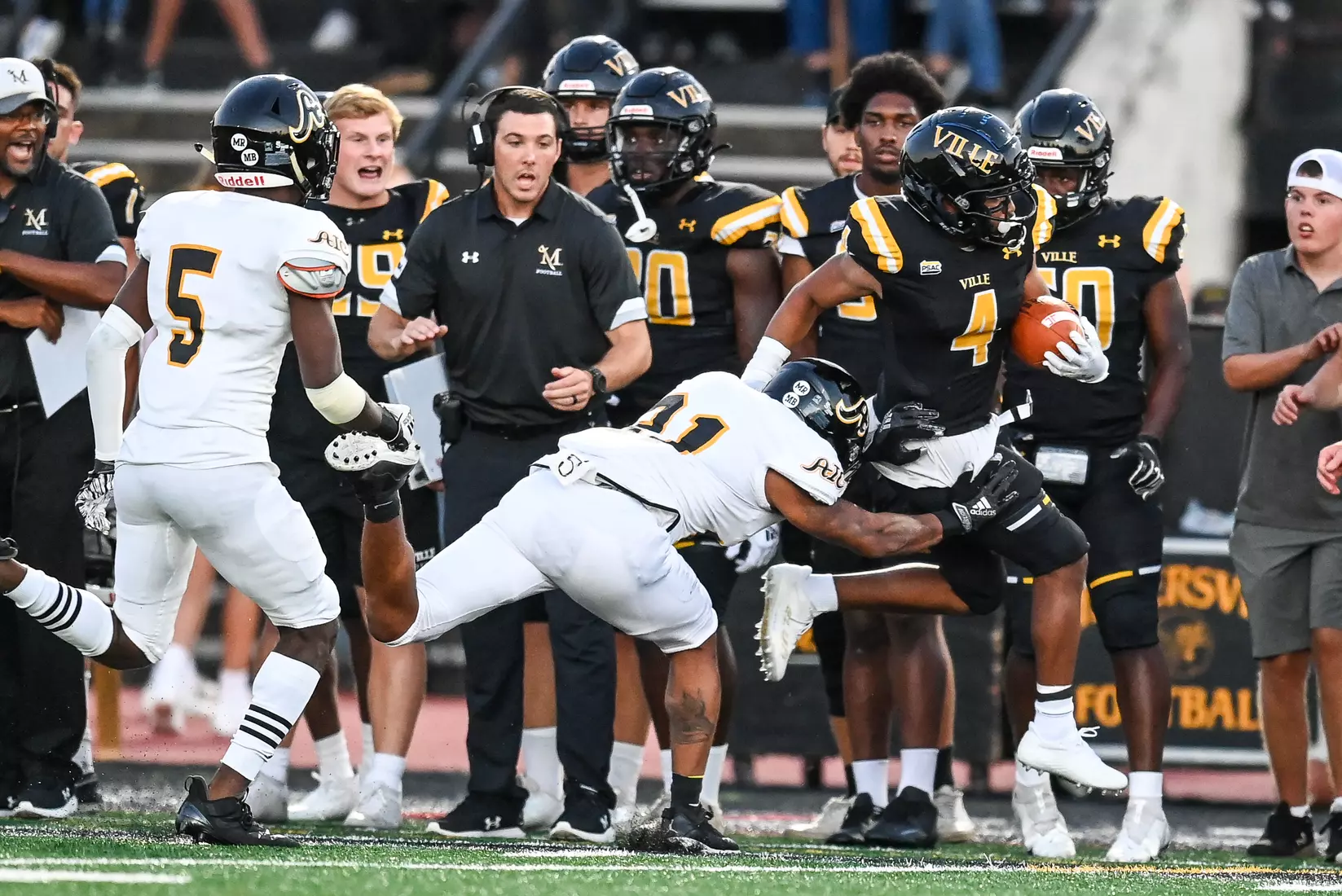 Millersville vs. American International football game at Chryst Field at Biemesderfer Stadium in Millersville, PA on Thursday, September 2, 2021. Mark Palczewski/Millersville Athletics Photo.