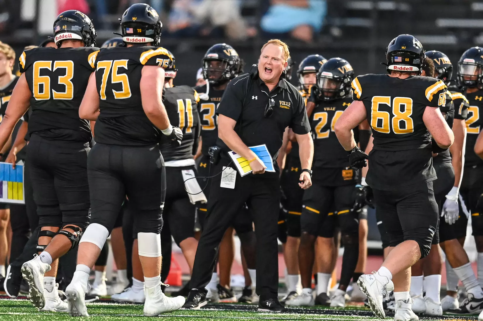 Millersville vs. American International football game at Chryst Field at Biemesderfer Stadium in Millersville, PA on Thursday, September 2, 2021. Mark Palczewski/Millersville Athletics Photo.