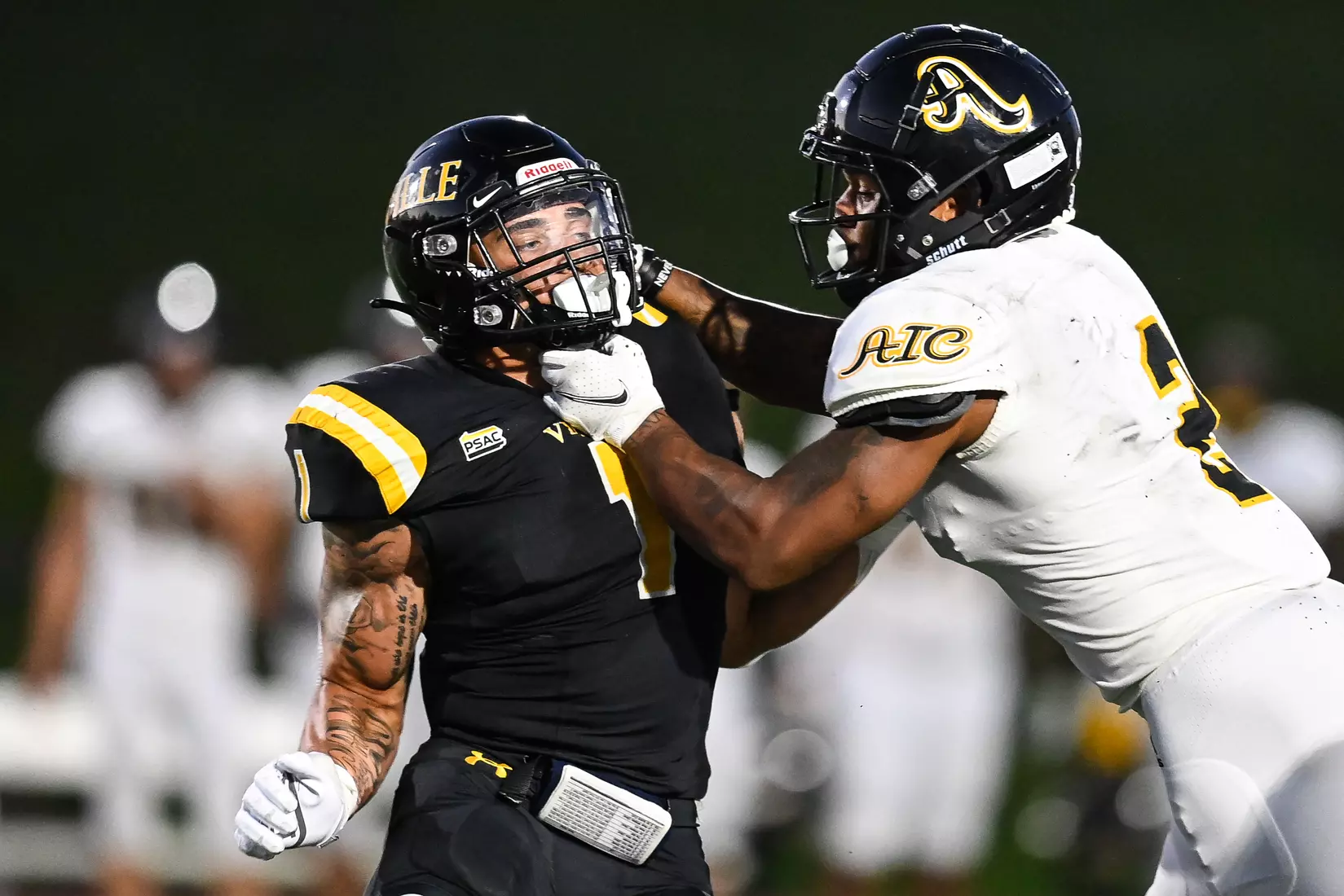 Millersville vs. American International football game at Chryst Field at Biemesderfer Stadium in Millersville, PA on Thursday, September 2, 2021. Mark Palczewski/Millersville Athletics Photo.