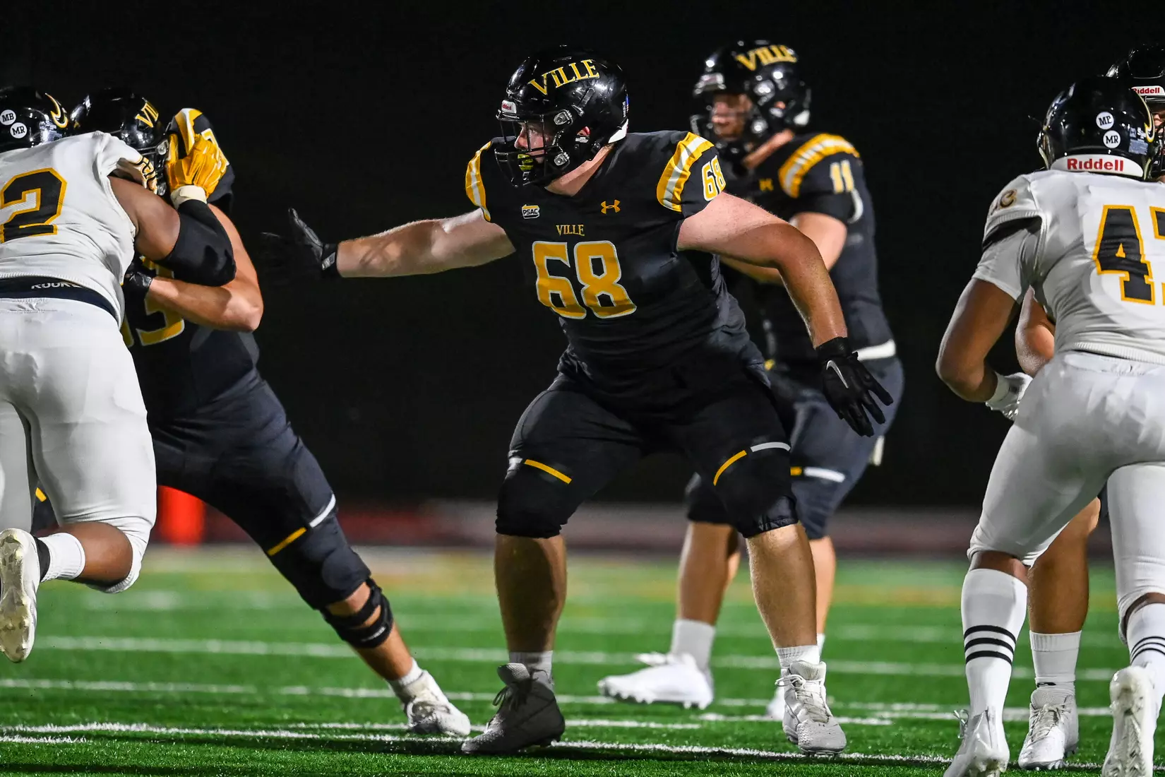 Millersville vs. American International football game at Chryst Field at Biemesderfer Stadium in Millersville, PA on Thursday, September 2, 2021. Mark Palczewski/Millersville Athletics Photo.