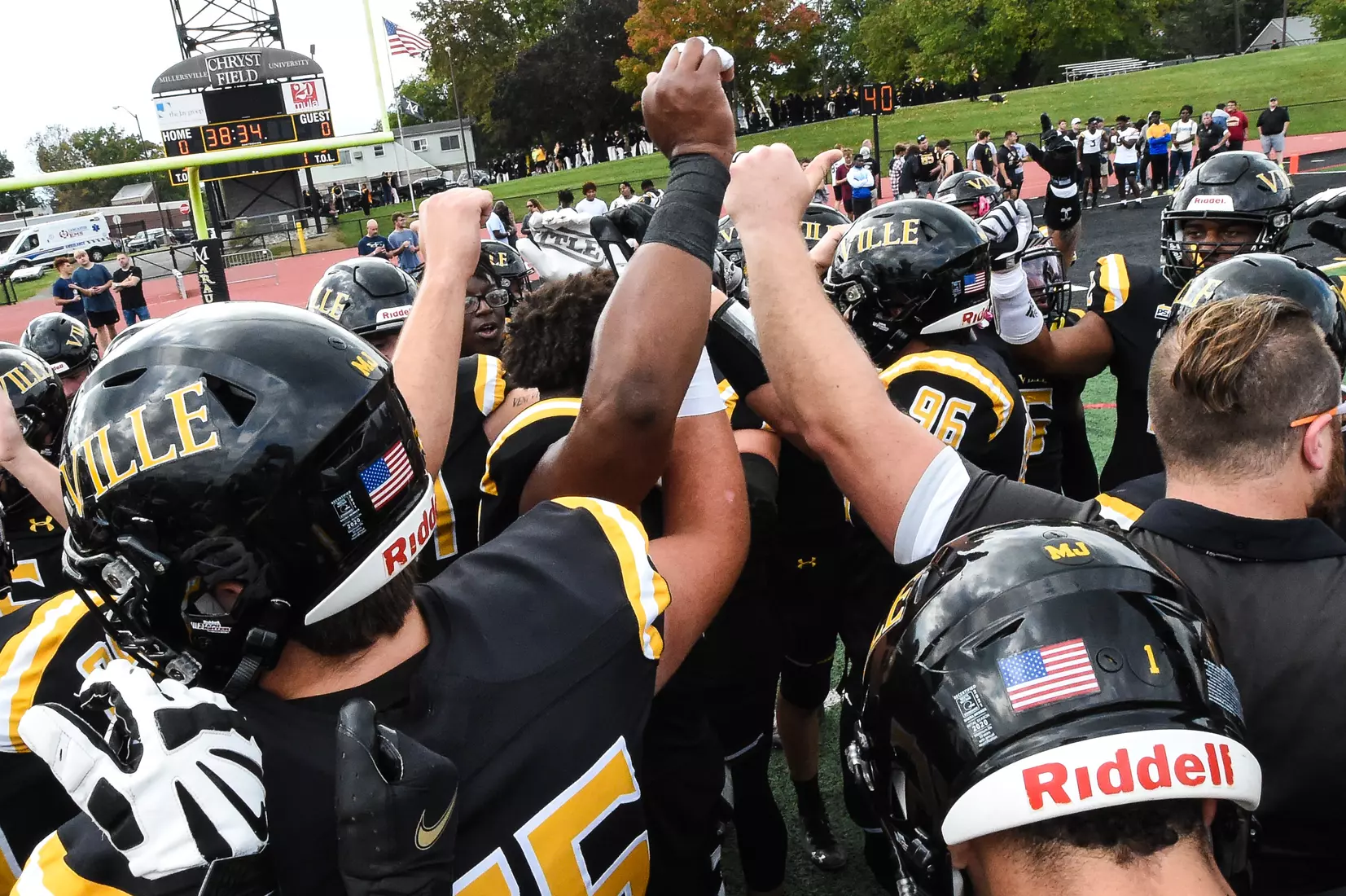 Millersville vs. Shepherd football action at Chryst Field at Biemesderfer Stadium in Millersville, PA on Saturday, October 16, 2021. Mark Palczewski/Millersville Athletics Photo.