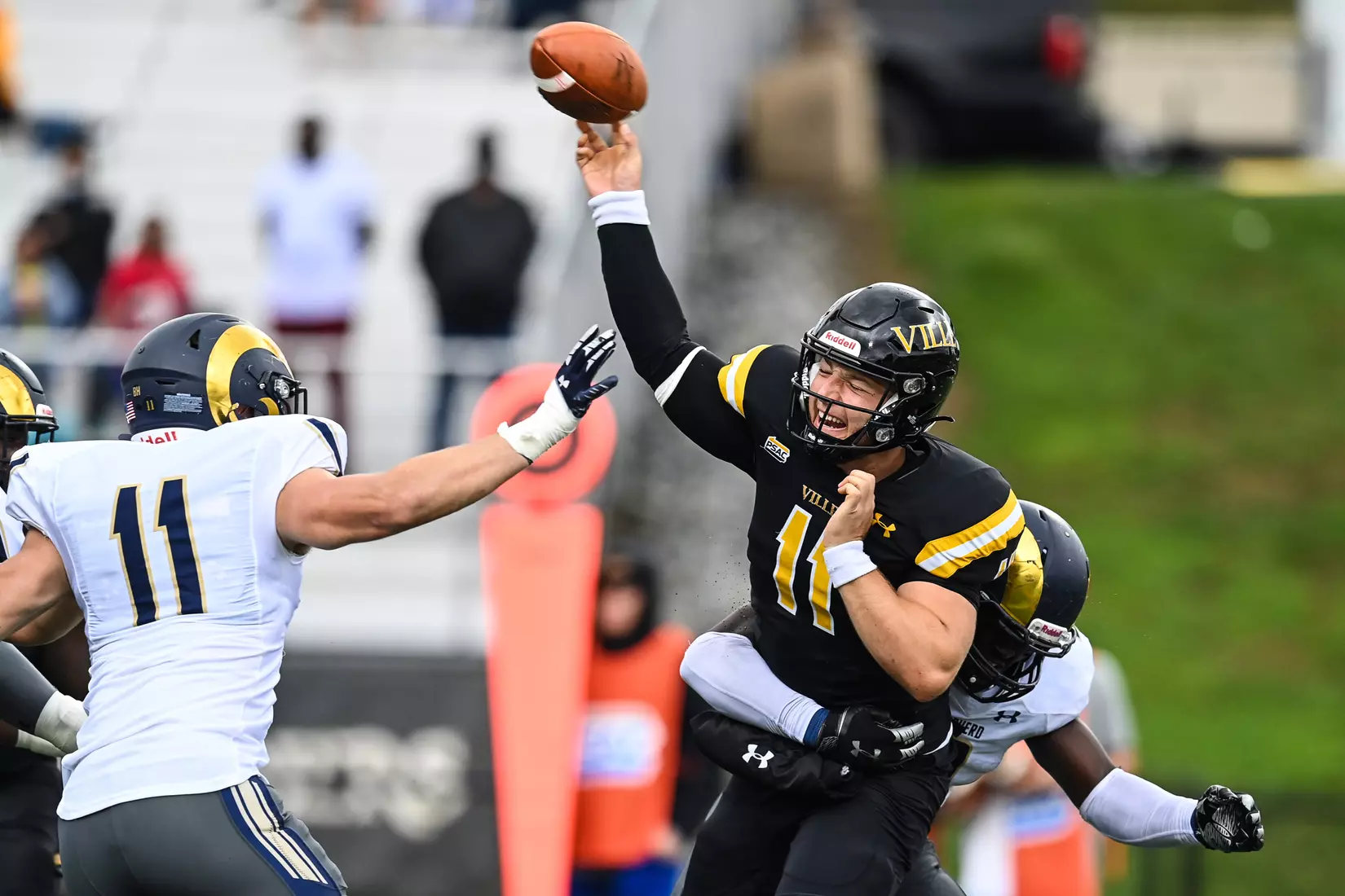 Millersville vs. Shepherd football action at Chryst Field at Biemesderfer Stadium in Millersville, PA on Saturday, October 16, 2021. Mark Palczewski/Millersville Athletics Photo.