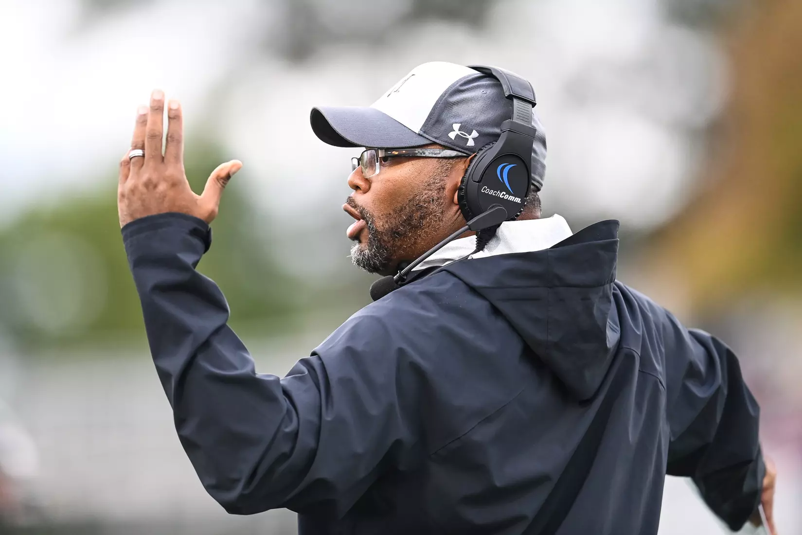 Millersville vs. Shepherd football action at Chryst Field at Biemesderfer Stadium in Millersville, PA on Saturday, October 16, 2021. Mark Palczewski/Millersville Athletics Photo.