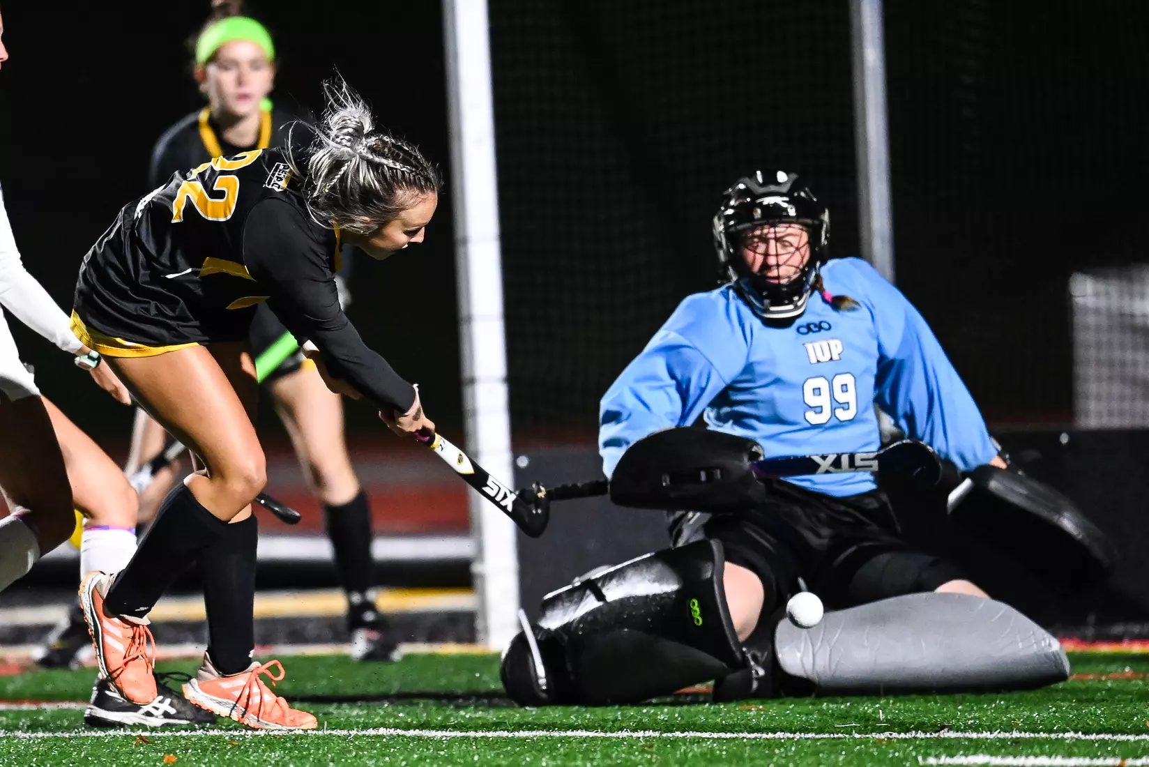 Millersville vs. Indiana in PSAC field hockey first round tournament action at Chryst Field at Biemesderfer Stadium in Millersville, PA on Tuesday, November 2, 2021. Mark Palczewski/Millersville Athletics Photo.