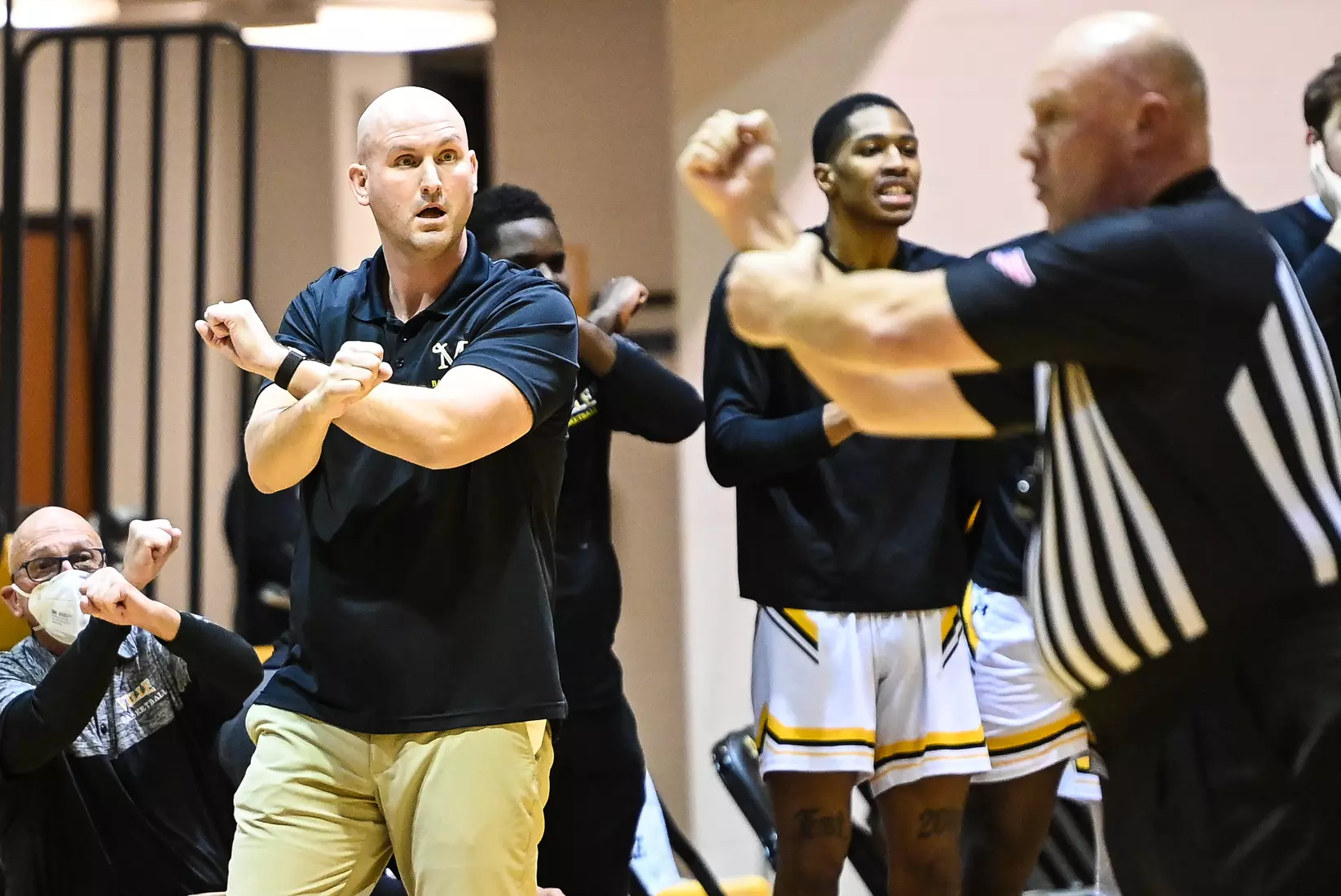 Millersville vs. Shepherd men's basketball at Pucillo Gym in Millersville, PA on Wednesday, January 5, 2022. Mark Palczewski/Millersville Athletics Photo.