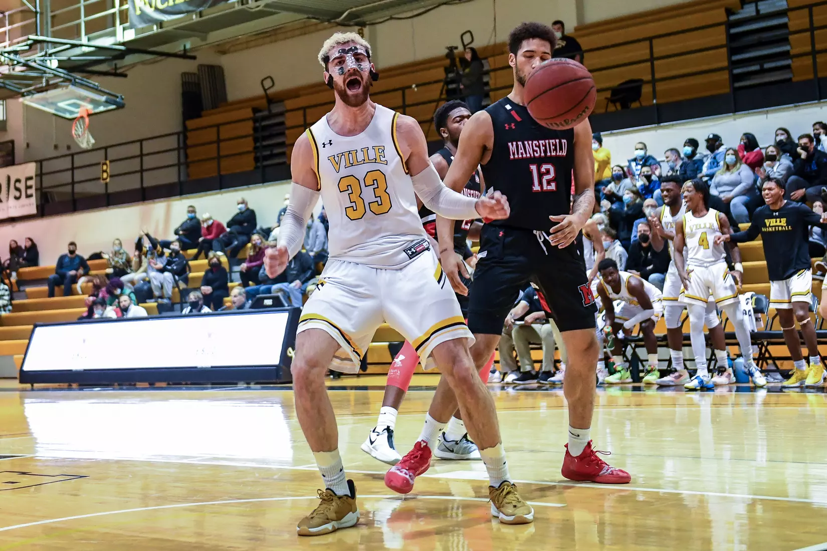 Millersville vs. Mansfield men's basketball at Pucillo Gym in Millersville, PA on Saturday, January 22, 2022. Mark Palczewski/Millersville Athletics Photo.