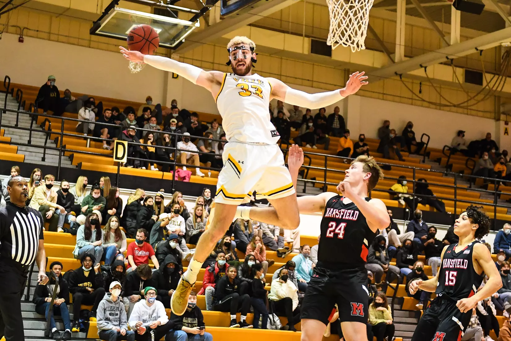 Millersville vs. Mansfield men's basketball at Pucillo Gym in Millersville, PA on Saturday, January 22, 2022. Mark Palczewski/Millersville Athletics Photo.