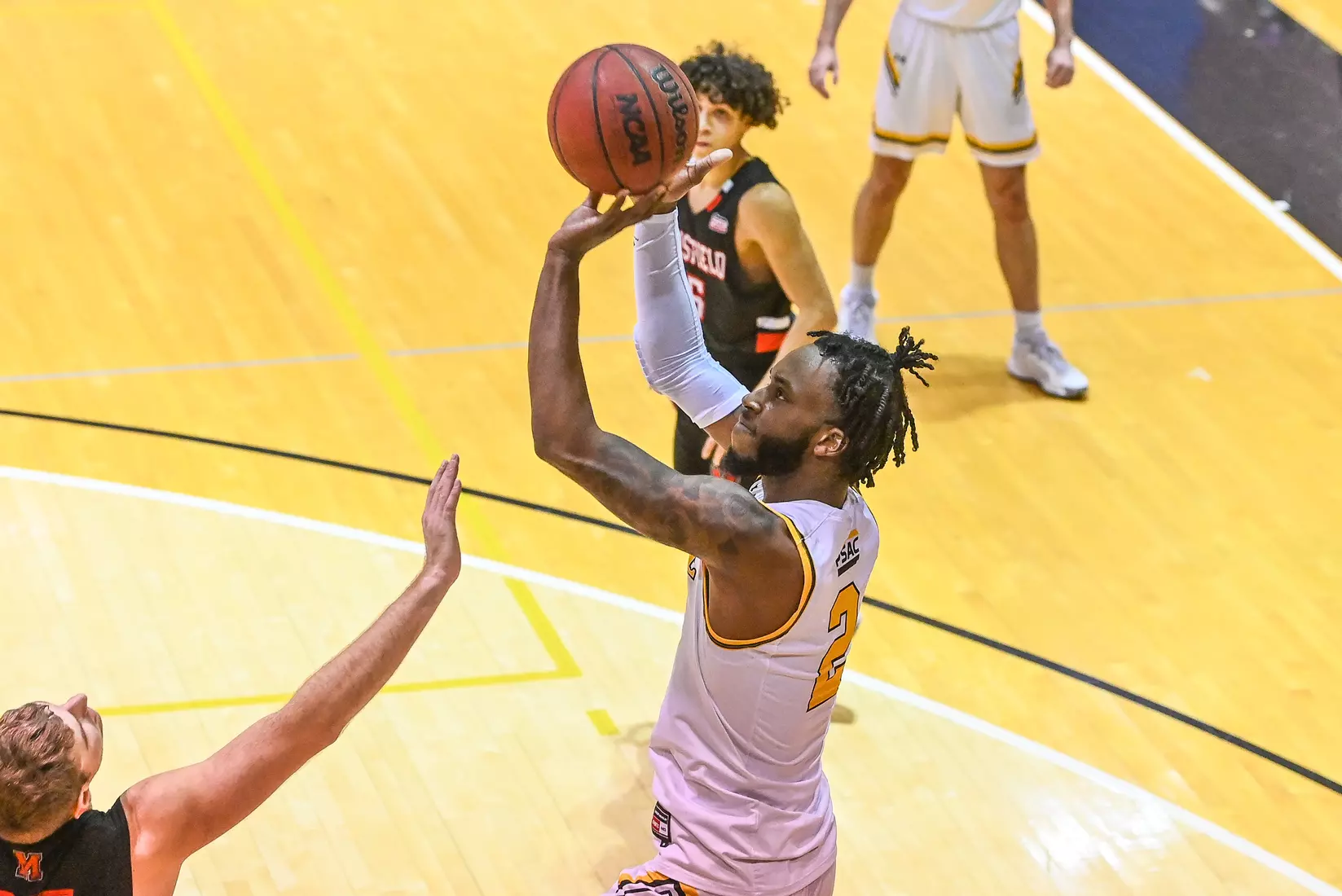 Millersville vs. Mansfield men's basketball at Pucillo Gym in Millersville, PA on Saturday, January 22, 2022. Mark Palczewski/Millersville Athletics Photo.