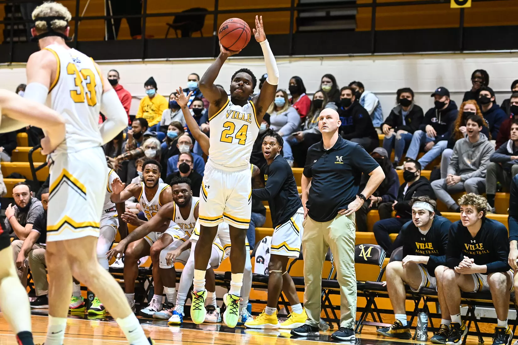 Millersville vs. Mansfield men's basketball at Pucillo Gym in Millersville, PA on Saturday, January 22, 2022. Mark Palczewski/Millersville Athletics Photo.