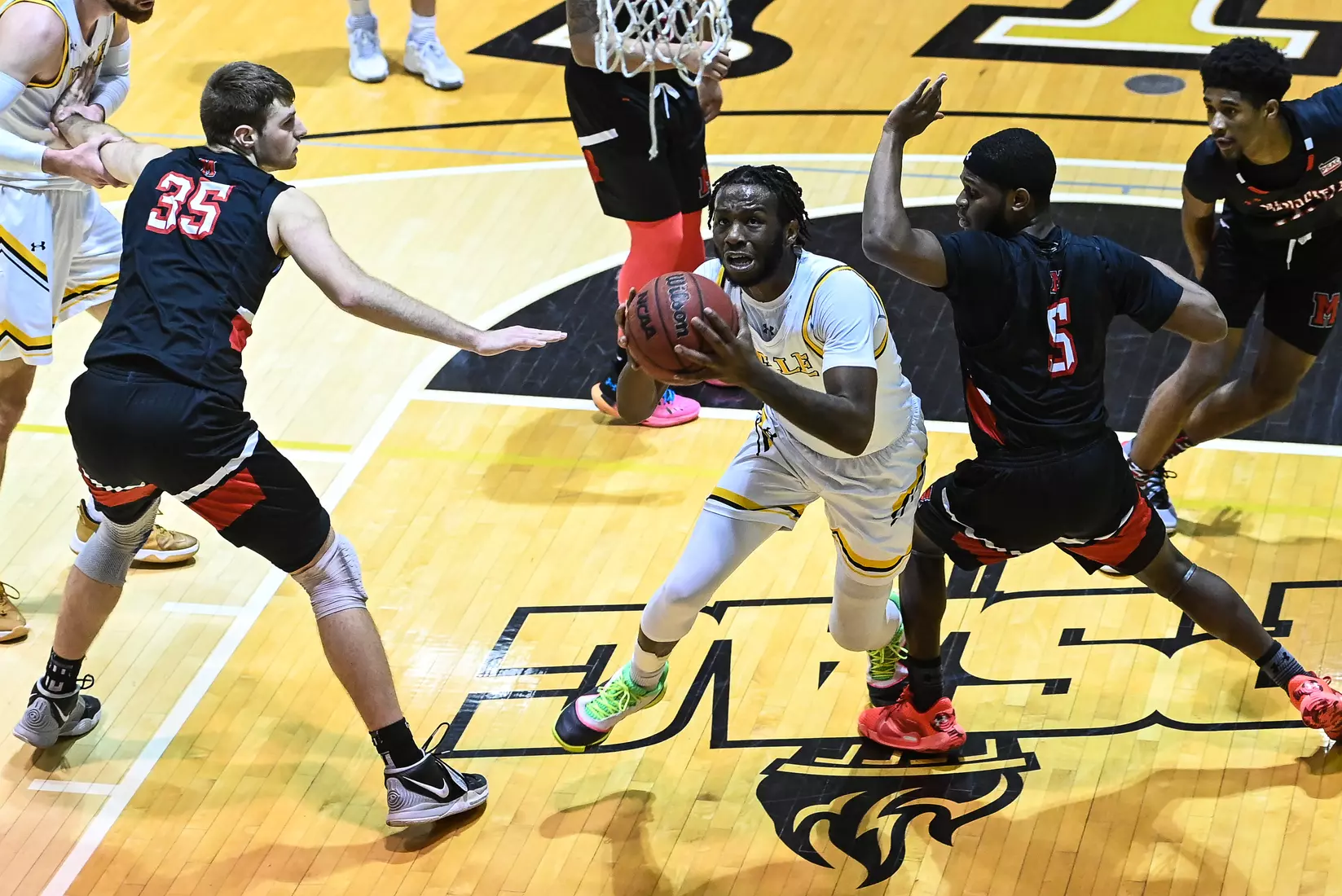 Millersville vs. Mansfield men's basketball at Pucillo Gym in Millersville, PA on Saturday, January 22, 2022. Mark Palczewski/Millersville Athletics Photo.