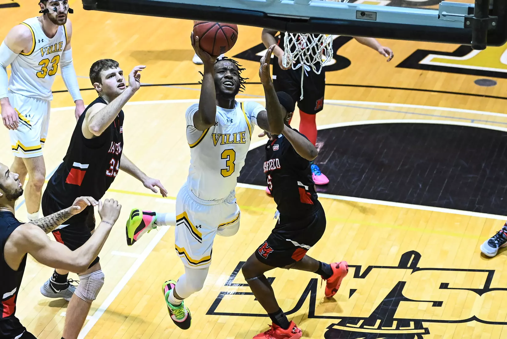 Millersville vs. Mansfield men's basketball at Pucillo Gym in Millersville, PA on Saturday, January 22, 2022. Mark Palczewski/Millersville Athletics Photo.