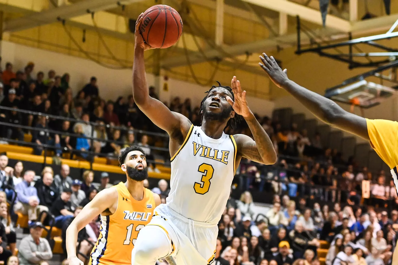 Millersville vs. West Chester PSAC men's basketball quarterfinal at Pucillo Gym in Millersville, PA on Wednesday, March 2, 2022. Mark Palczewski/Millersville Athletics Photo.