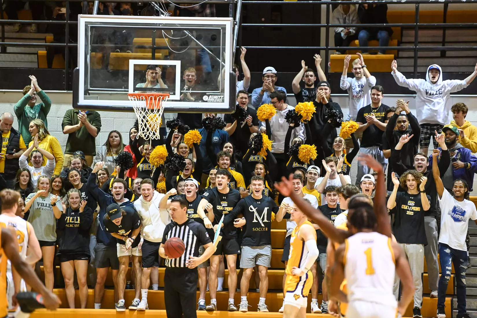 Millersville vs. West Chester PSAC men's basketball quarterfinal at Pucillo Gym in Millersville, PA on Wednesday, March 2, 2022. Mark Palczewski/Millersville Athletics Photo.