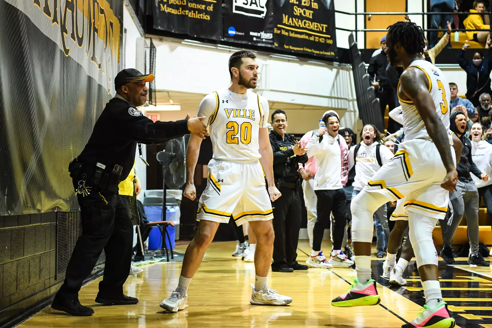 Millersville vs. West Chester PSAC men's basketball quarterfinal at Pucillo Gym in Millersville, PA on Wednesday, March 2, 2022. Mark Palczewski/Millersville Athletics Photo.