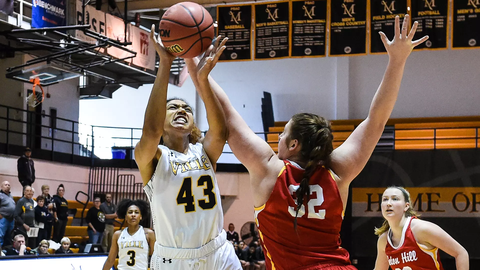 Millersville University vs. Seton Hill PSAC basketball action in Pucillo Gymnasium in Millersville, PA on Friday, December 20, 2019. Mark Palczewski/Millersville Athletics Photo.