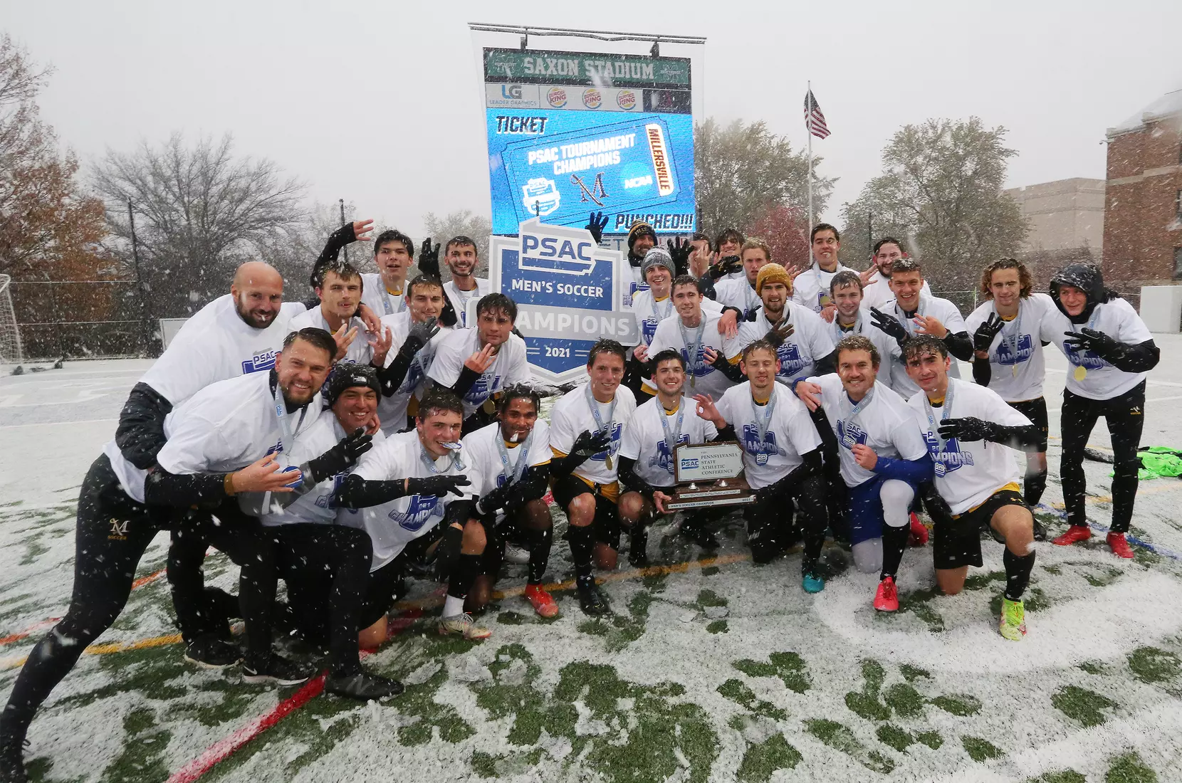 Gannon University vs. Millersville for PSAC menâ??s soccer championship, Nov. 14, 2021. Photo by Ed Mailliard.