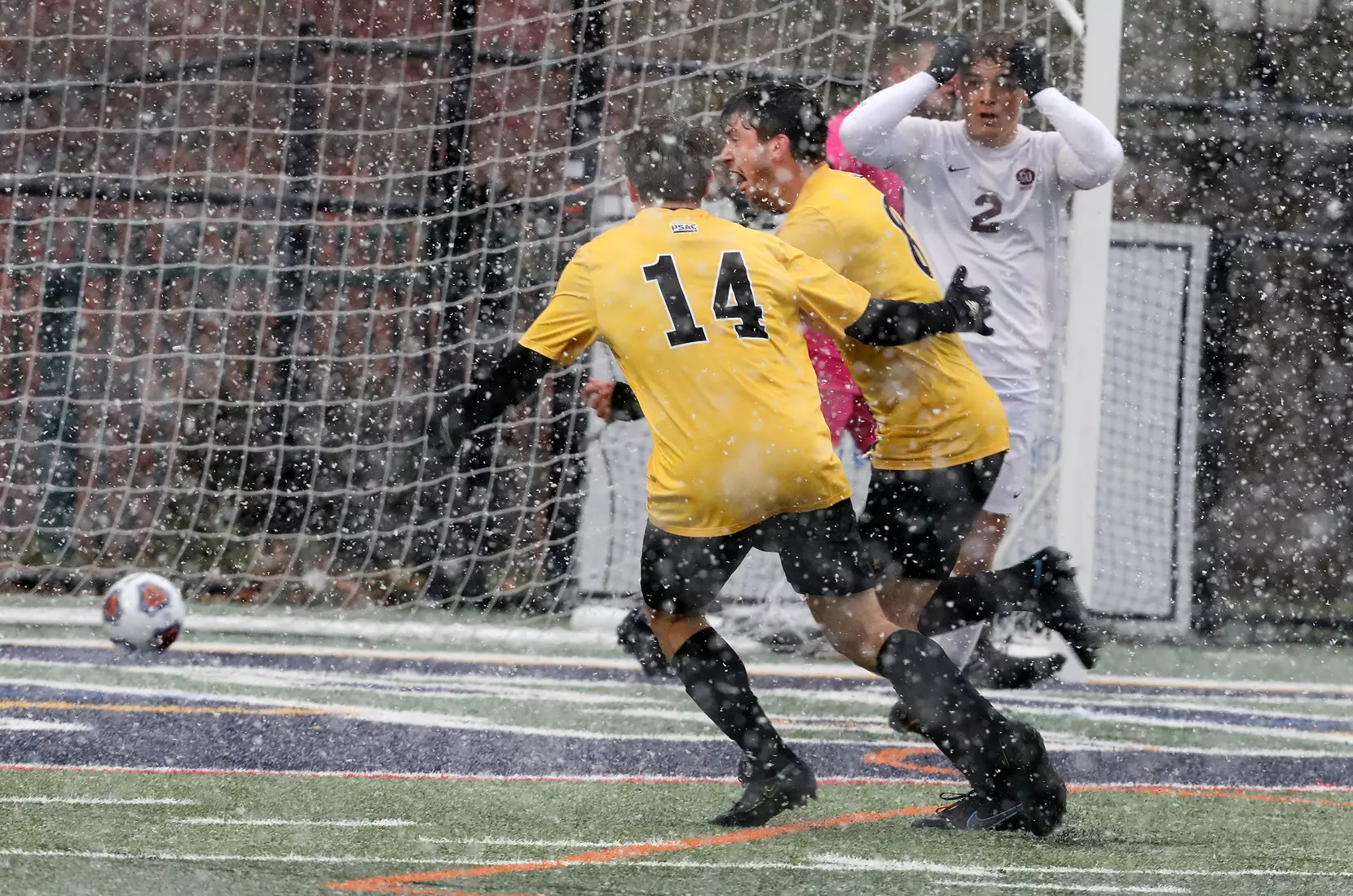 Gannon University vs. Millersville for PSAC menâ??s soccer championship, Nov. 14, 2021. Photo by Ed Mailliard.