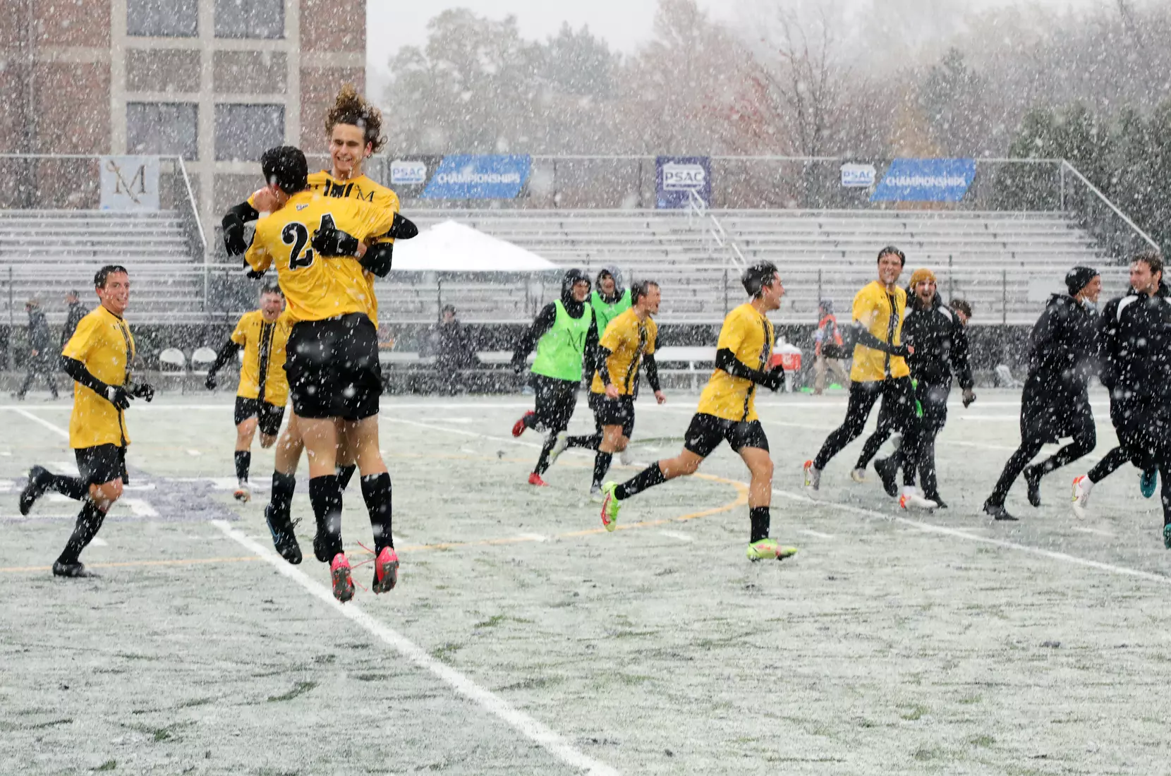 Gannon University vs. Millersville for PSAC menâ??s soccer championship, Nov. 14, 2021. Photo by Ed Mailliard.