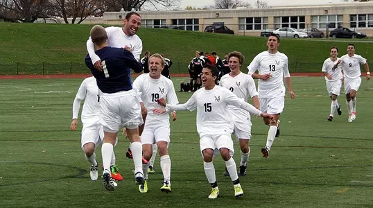 mens soccer shootout victory