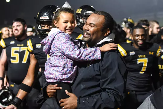 East Stroudsburg at Millersville in PSAC football action at Biemesderfer Stadium in Millersville, PA on September 27, 2018. Mark Palczewski/Millersville Athletics Photo.