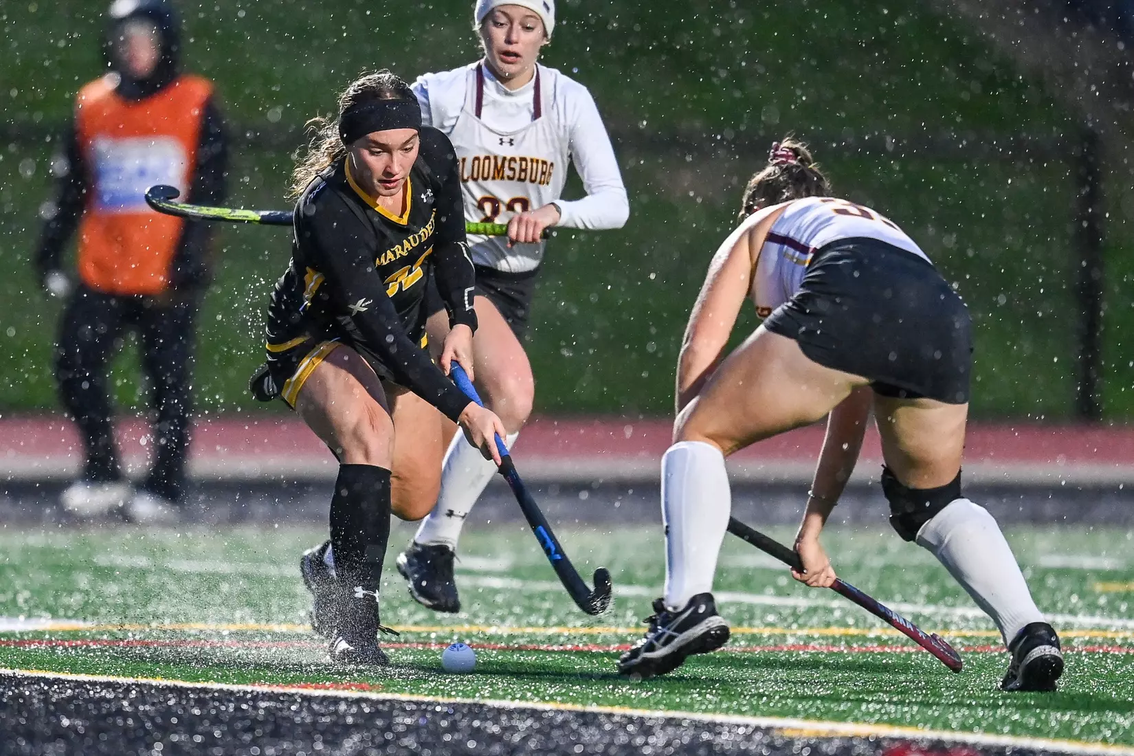 Bloomsburg at Millersville in the opening round of the PSAC field hockey tournament at Chryst Field at Beimsderfer Stadium in Millersville on Tuesday, November 15, 2022.