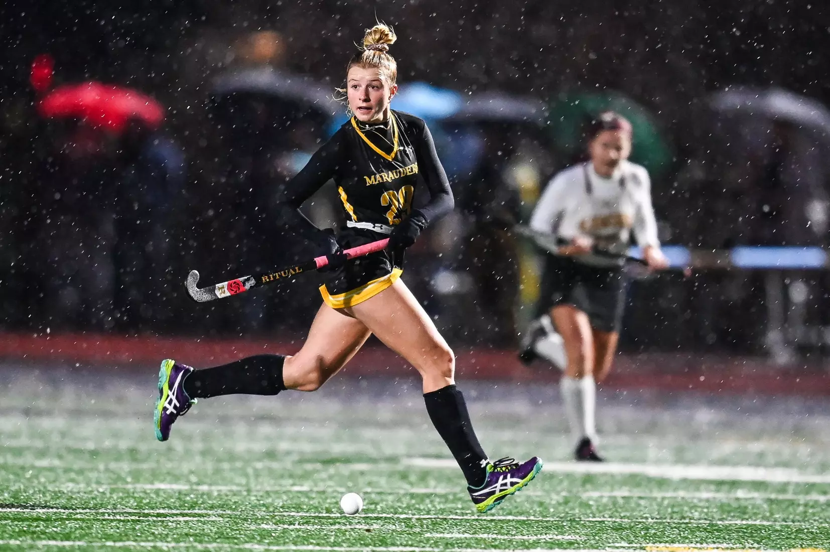 Bloomsburg at Millersville in the opening round of the PSAC field hockey tournament at Chryst Field at Beimsderfer Stadium in Millersville on Tuesday, November 15, 2022.