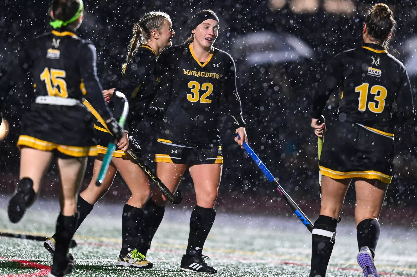 Bloomsburg at Millersville in the opening round of the PSAC field hockey tournament at Chryst Field at Beimsderfer Stadium in Millersville on Tuesday, November 15, 2022.