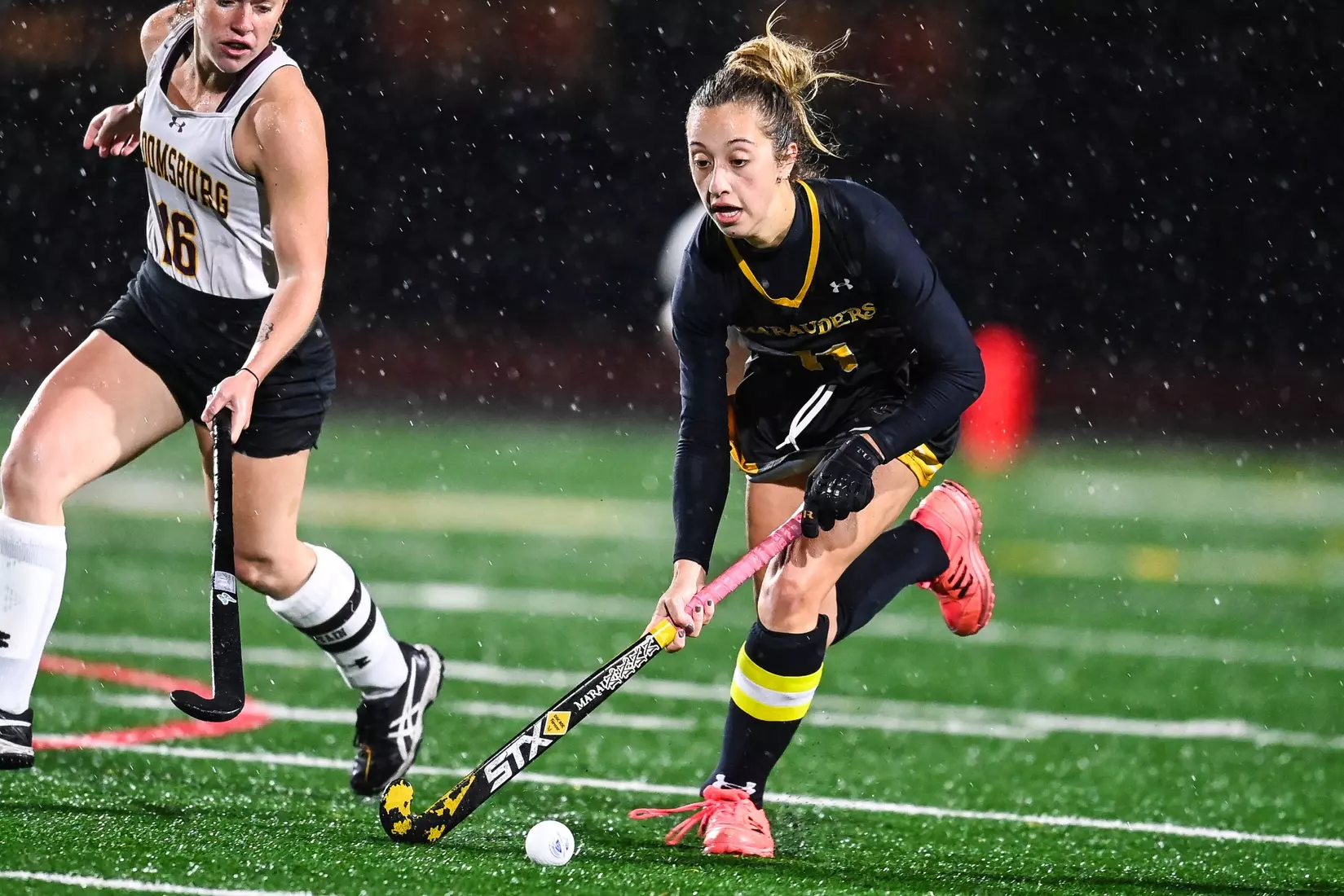 Bloomsburg at Millersville in the opening round of the PSAC field hockey tournament at Chryst Field at Beimsderfer Stadium in Millersville on Tuesday, November 15, 2022.