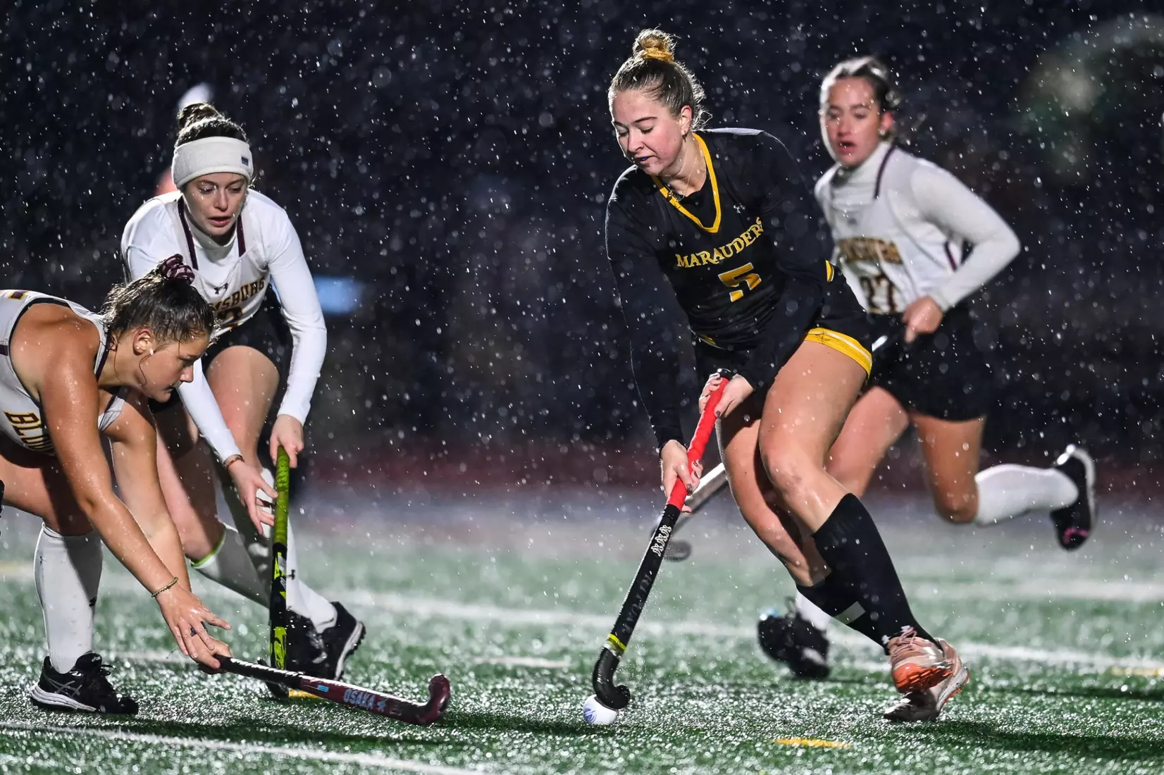 Bloomsburg at Millersville in the opening round of the PSAC field hockey tournament at Chryst Field at Beimsderfer Stadium in Millersville on Tuesday, November 15, 2022.