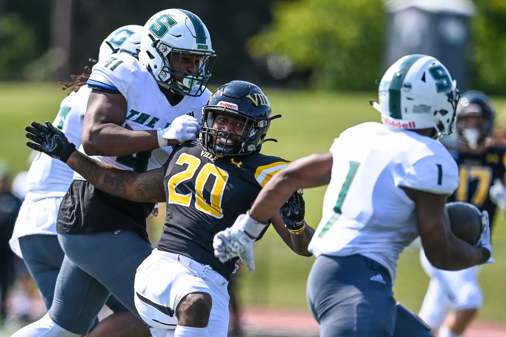 Millersville vs. Slippery Rock in football action at Chryst Field at Beimsderfer Stadium in Millersville on Saturday, September 17, 2022.