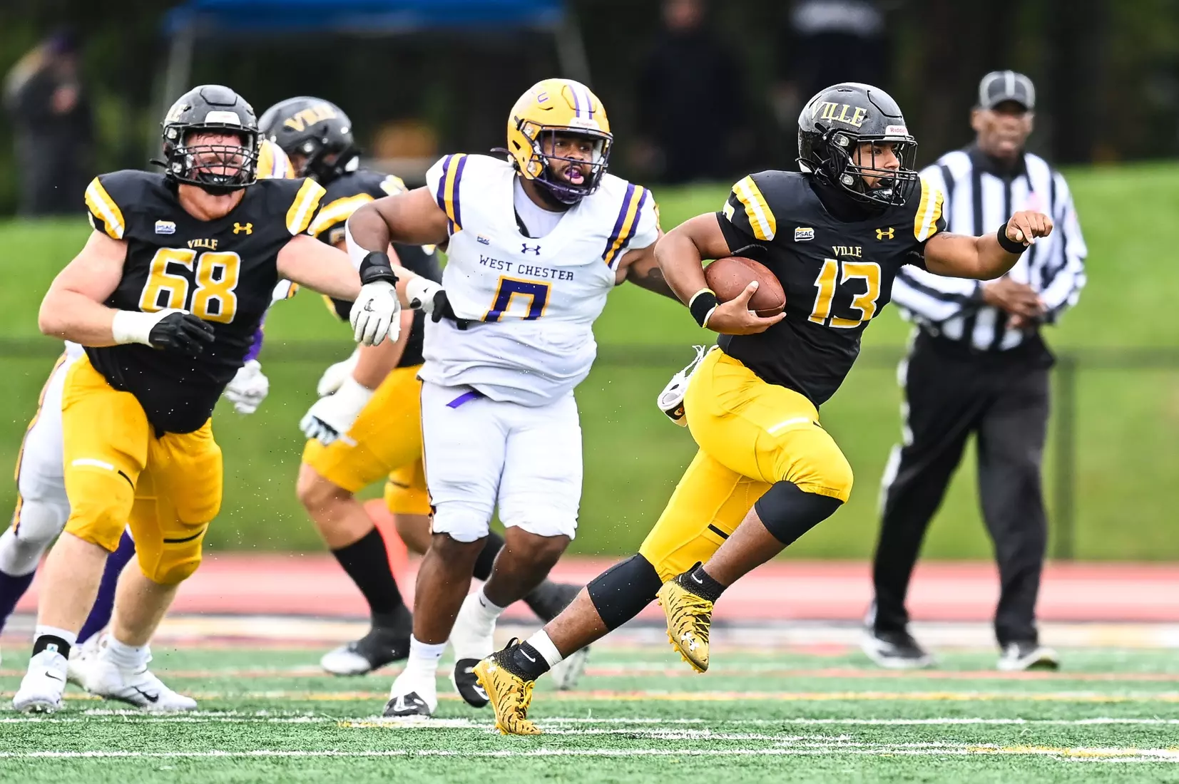 Millersville vs. West Chester in PSAC football action at Biemesderfer Stadium in Millersville on Saturday, September 23, 2023. Mark Palczewski/Millersville Athletics.