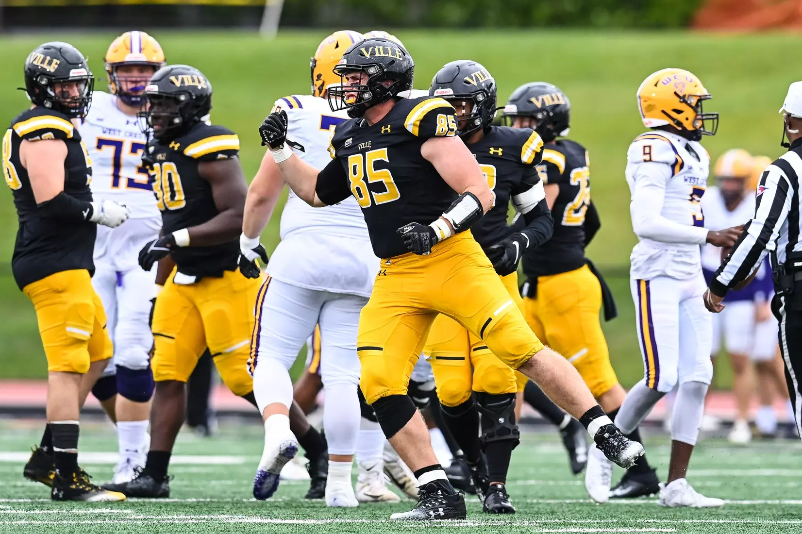 Millersville vs. West Chester in PSAC football action at Biemesderfer Stadium in Millersville on Saturday, September 23, 2023. Mark Palczewski/Millersville Athletics.