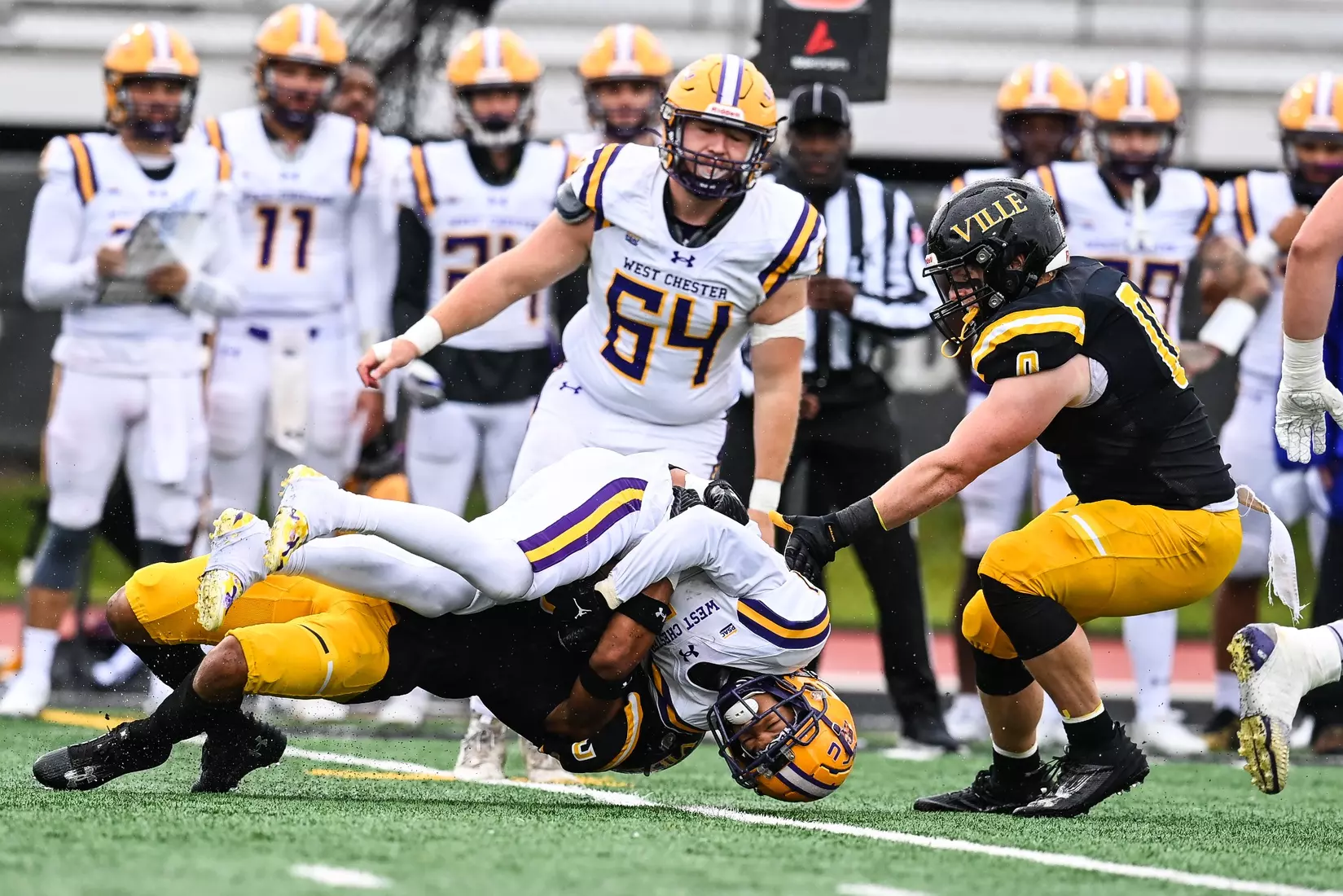 Millersville vs. West Chester in PSAC football action at Biemesderfer Stadium in Millersville on Saturday, September 23, 2023. Mark Palczewski/Millersville Athletics.