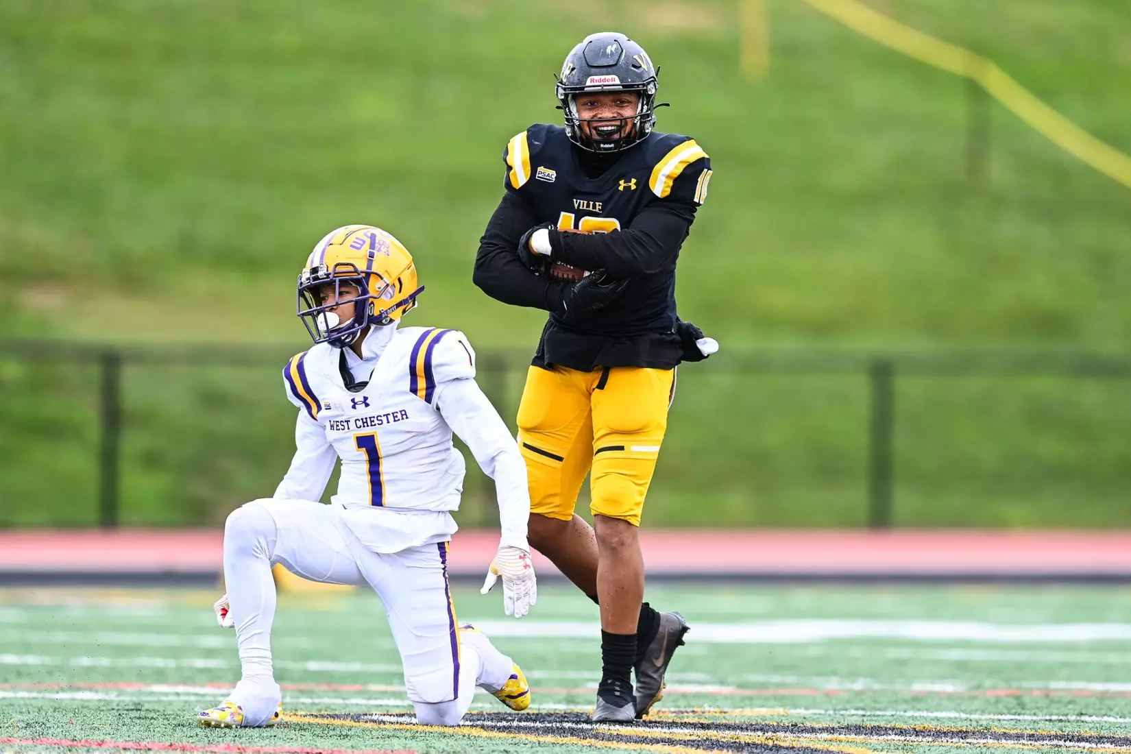 Millersville vs. West Chester in PSAC football action at Biemesderfer Stadium in Millersville on Saturday, September 23, 2023. Mark Palczewski/Millersville Athletics.