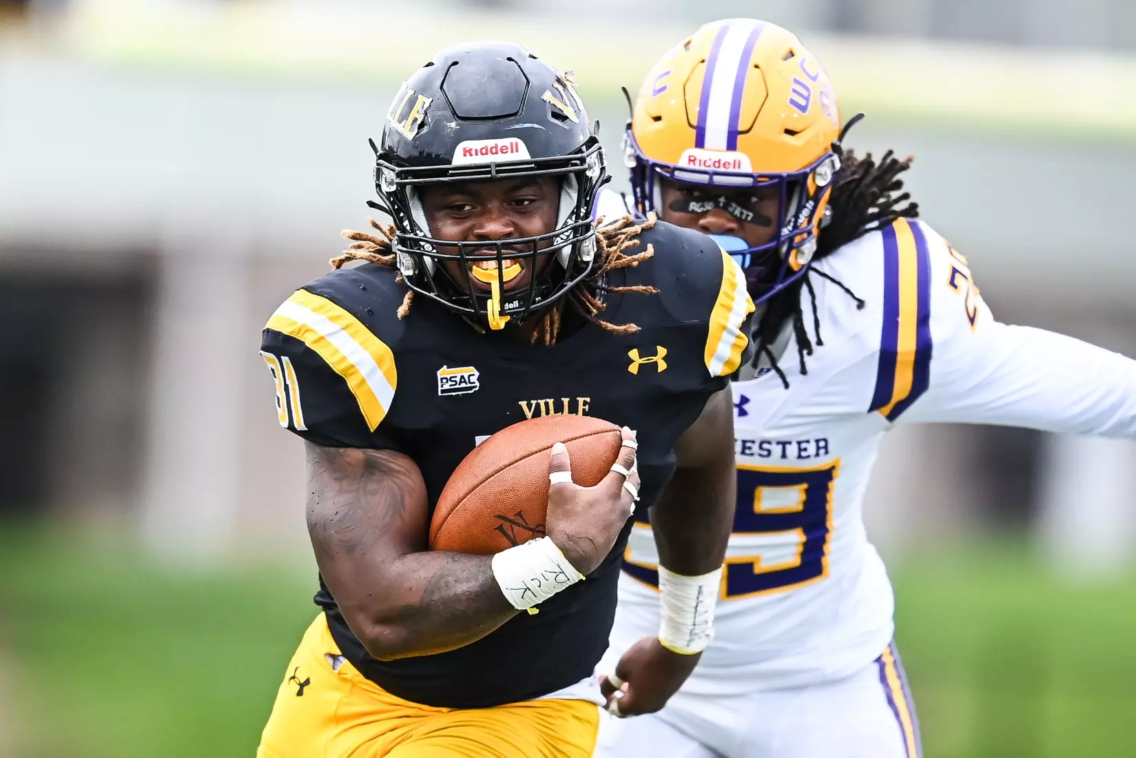Millersville vs. West Chester in PSAC football action at Biemesderfer Stadium in Millersville on Saturday, September 23, 2023. Mark Palczewski/Millersville Athletics.