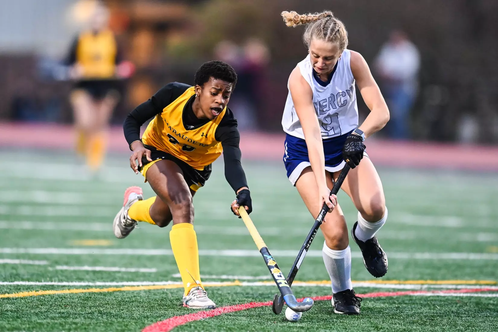 Millersville vs. Mercy in PSAC field hockey action at Biemesderfer Stadium in Millersville on Thursday, September 28, 2023. Mark Palczewski/Millersville Athletics.