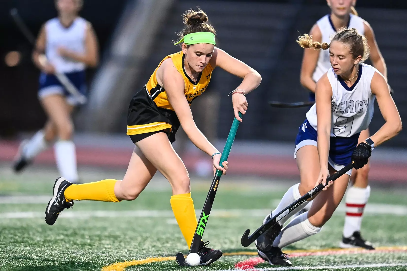 Millersville vs. Mercy in PSAC field hockey action at Biemesderfer Stadium in Millersville on Thursday, September 28, 2023. Mark Palczewski/Millersville Athletics.