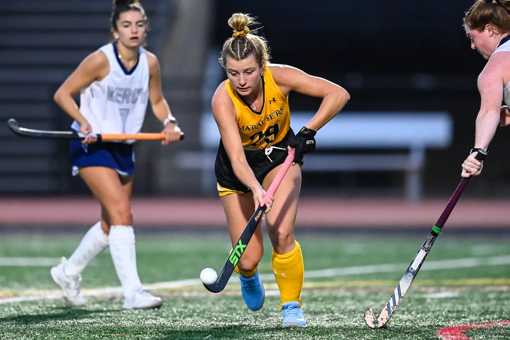 Millersville vs. Mercy in PSAC field hockey action at Biemesderfer Stadium in Millersville on Thursday, September 28, 2023. Mark Palczewski/Millersville Athletics.