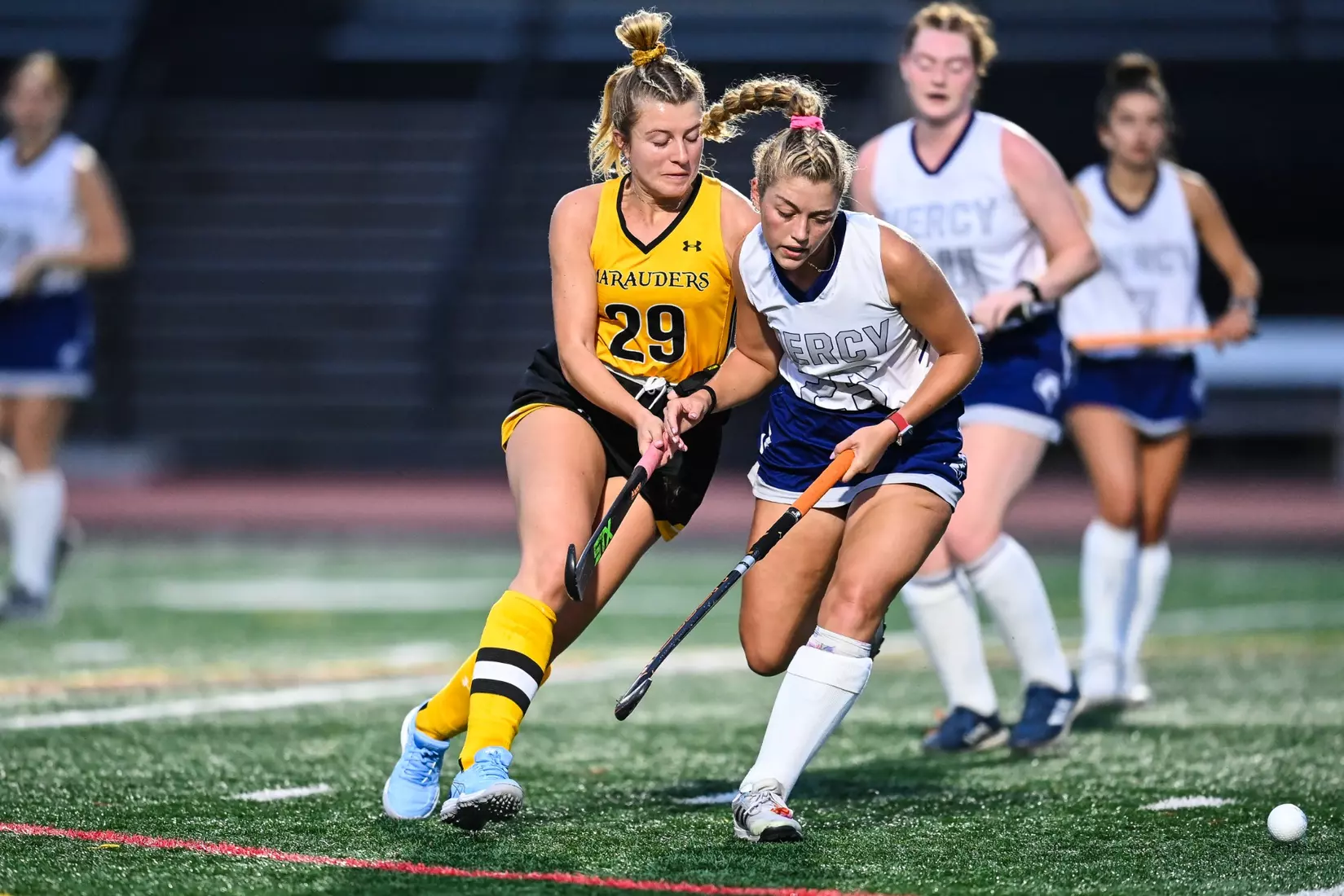 Millersville vs. Mercy in PSAC field hockey action at Biemesderfer Stadium in Millersville on Thursday, September 28, 2023. Mark Palczewski/Millersville Athletics.