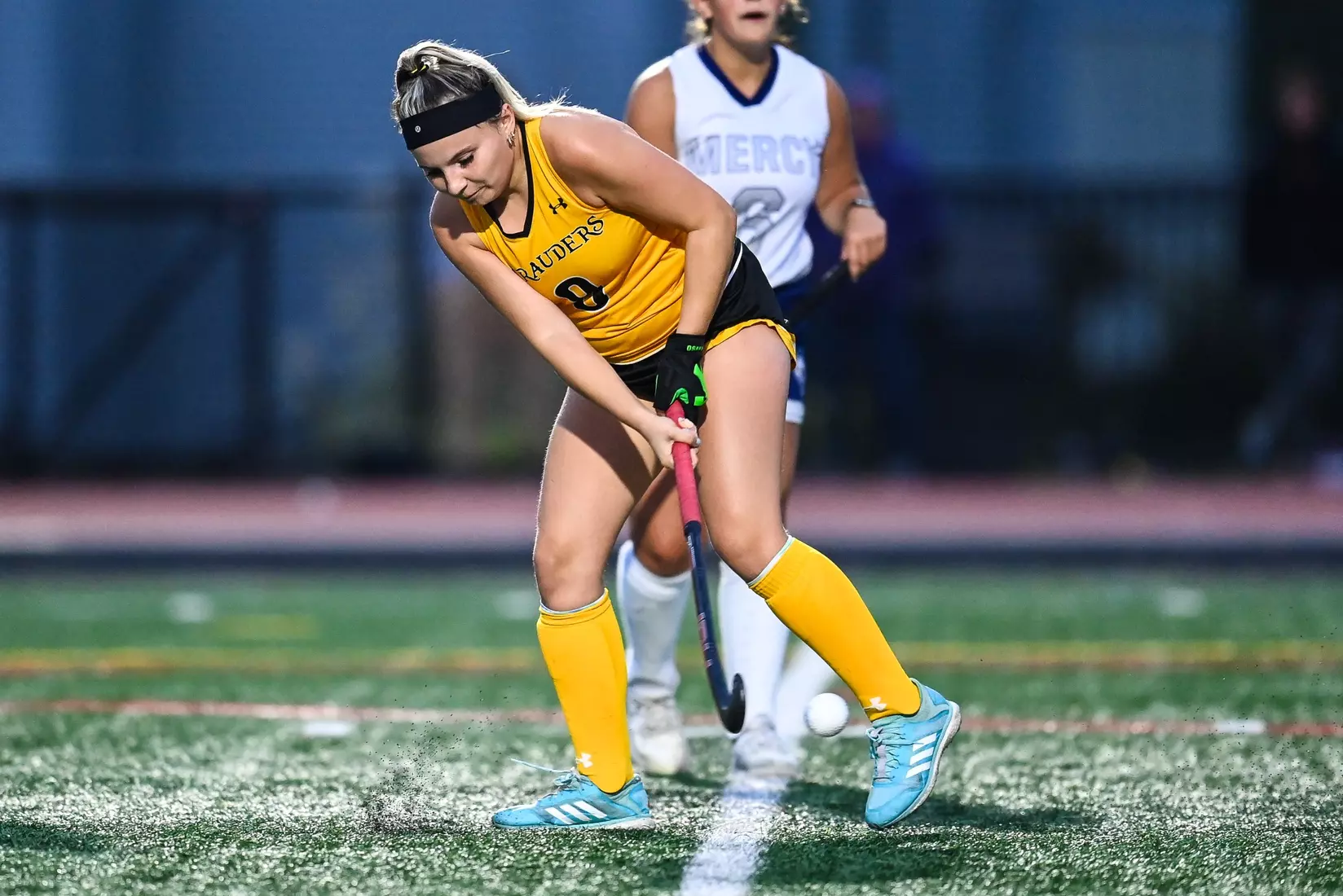 Millersville vs. Mercy in PSAC field hockey action at Biemesderfer Stadium in Millersville on Thursday, September 28, 2023. Mark Palczewski/Millersville Athletics.