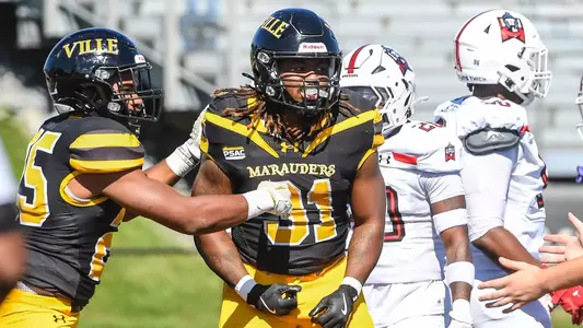 Millersville vs. East Stroudsburg in PSAC football action at Biemesderfer Stadium in Millersville on Saturday, October 5, 2024. Mark Palczewski Photo.