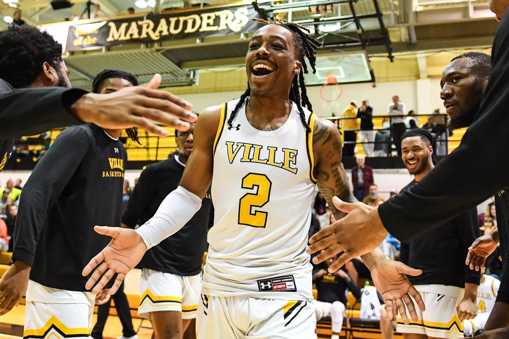 Millersville vs. East Stroudsburg basketball action on Senior Day at Pucillo Gymnasium in Millersville on Saturday, February 24, 2024. Mark Palczewski/Millersville Athletics.
